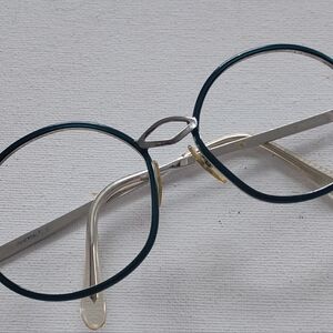 Vintage Universal Teal/Silver Metal Eyeglass Frame NOS